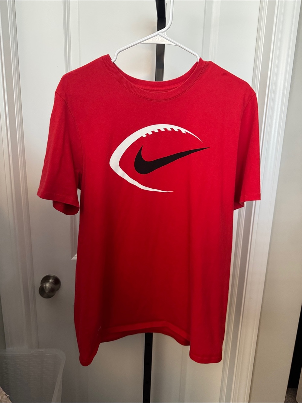 Nike Red Short-Sleeve Football Swoosh Tee